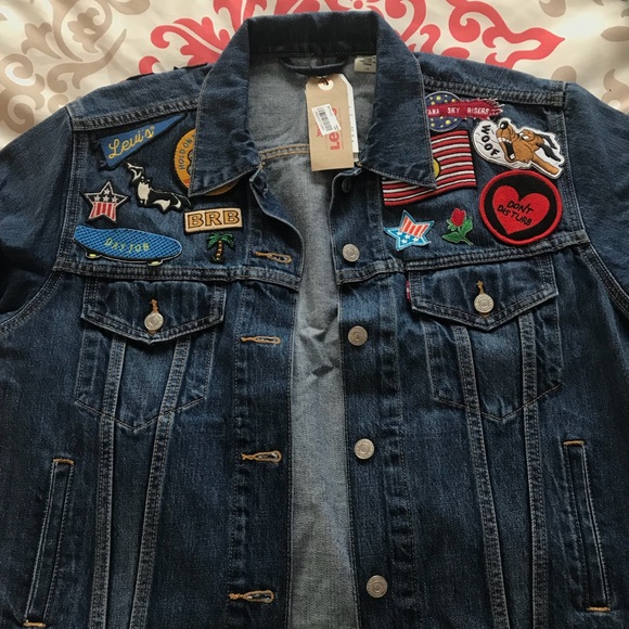levis denim jacket with patches